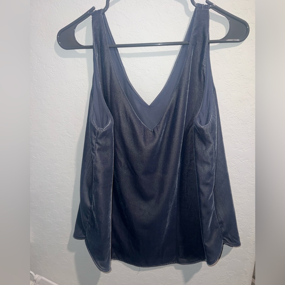 Loft velvet tank top blouse. Navy blue size medium